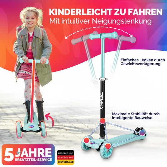 kinnaz Two, Mint, ab 5 - 12 Jahre, faltbar, einstellbar, LED Räder