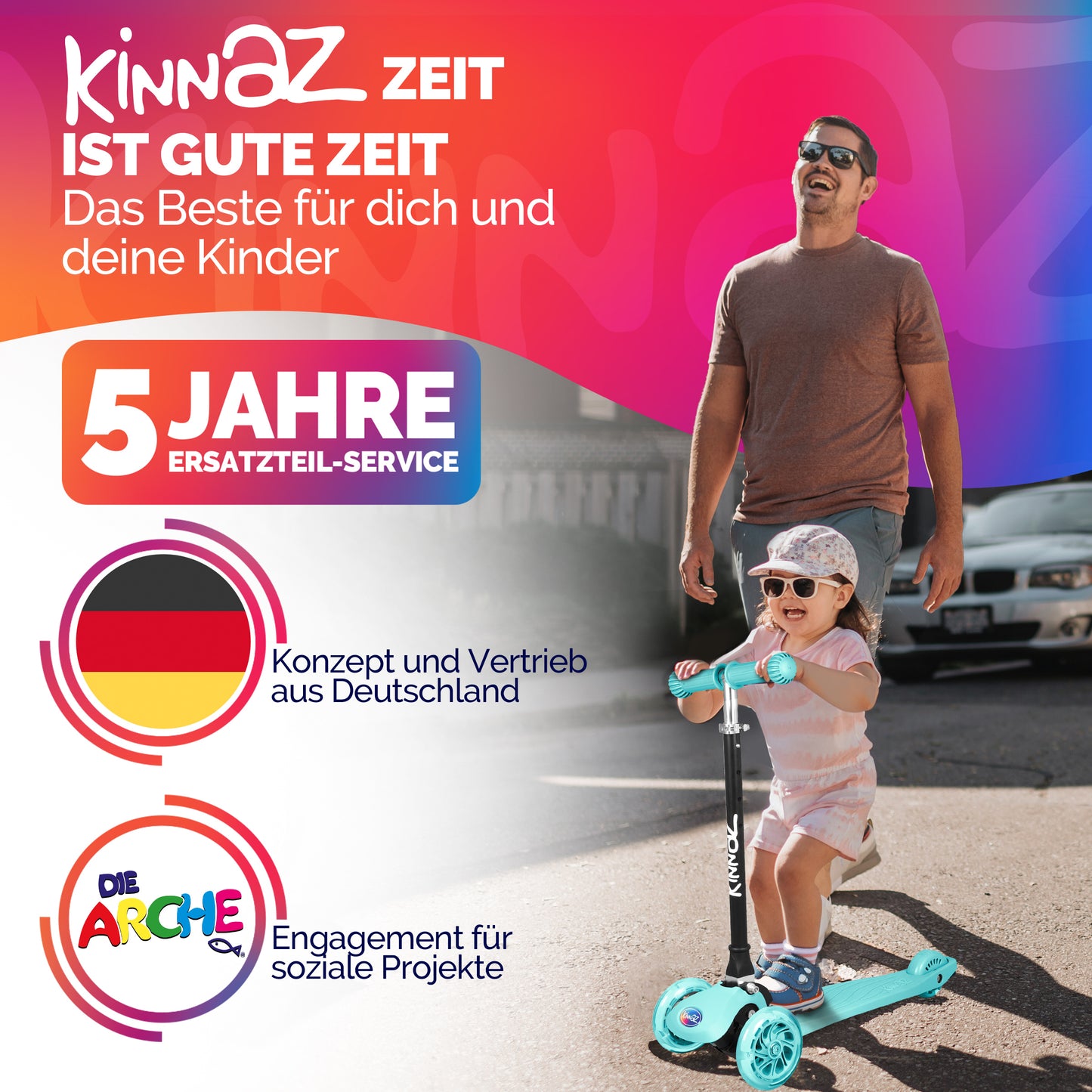 kinnaz ONE, 2 - 6 Jahre, Mint, LED Räder