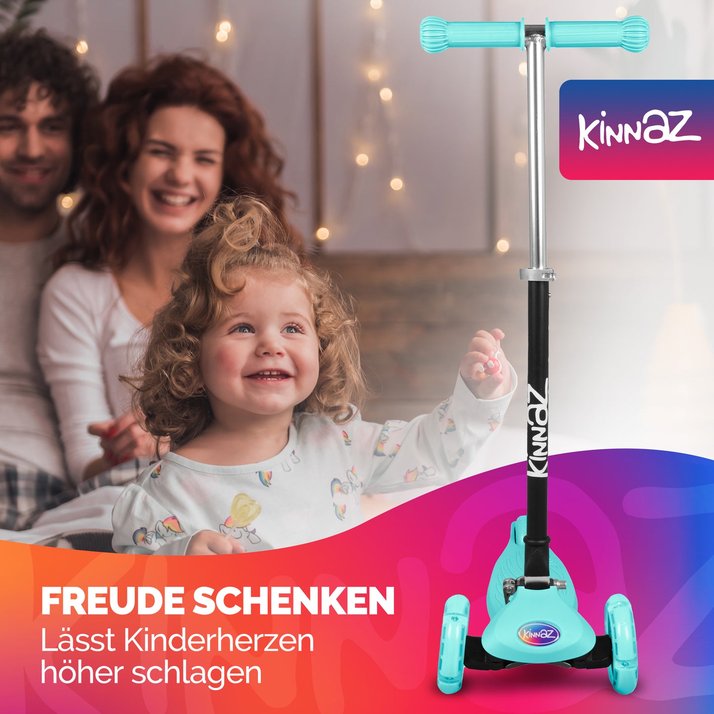 kinnaz ONE, 2 - 6 Jahre, Mint, LED Räder