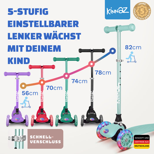 kinnaz ONE, 2 - 6 Jahre, Mint Deluxe, LED Räder