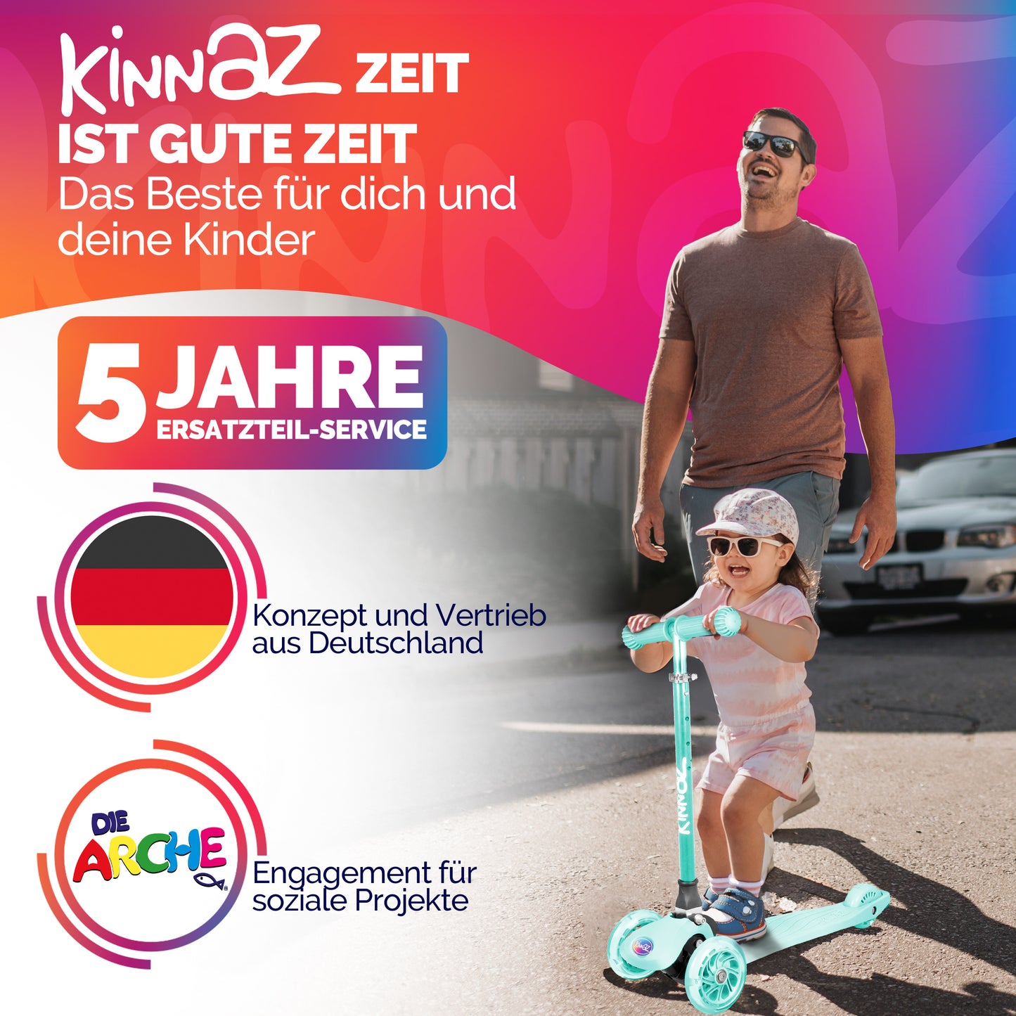 kinnaz ONE, 2 - 6 Jahre, Mint Deluxe, LED Räder