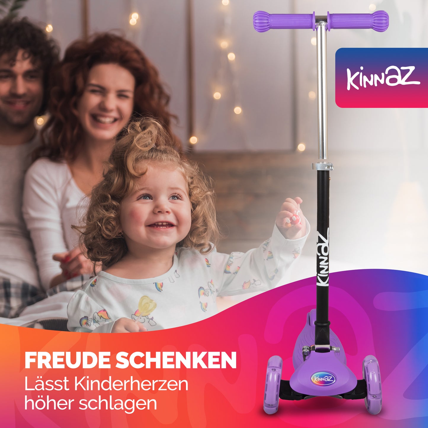 kinnaz ONE, 2 - 6 Jahre, Lila, LED Räder