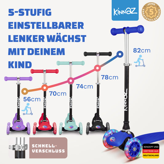 kinnaz ONE, 2 - 6 Jahre, Dunkelblau, LED Räder
