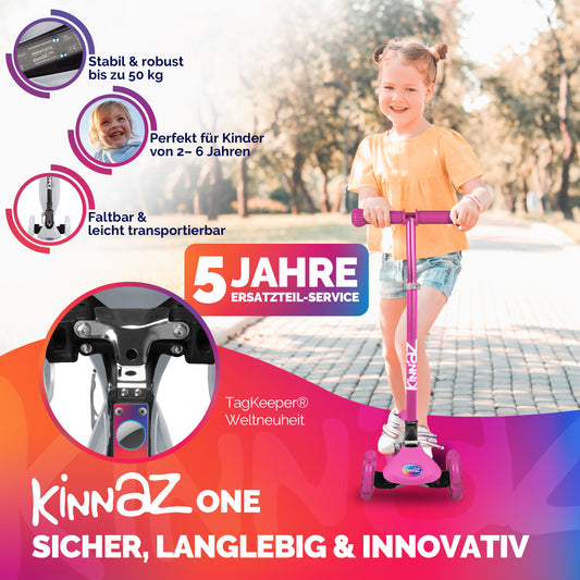 kinnaz ONE, 2 - 6 Jahre, Pink Deluxe, LED Räder