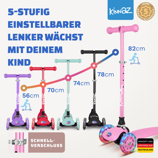 kinnaz ONE, 2 - 6 Jahre, Pink Deluxe, LED Räder