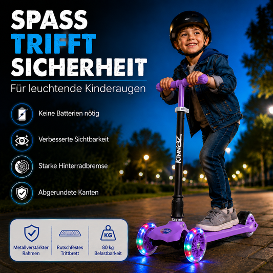 kinnaz Two, Lila, ab 5 - 12 Jahre, faltbar, einstellbar, LED Räder