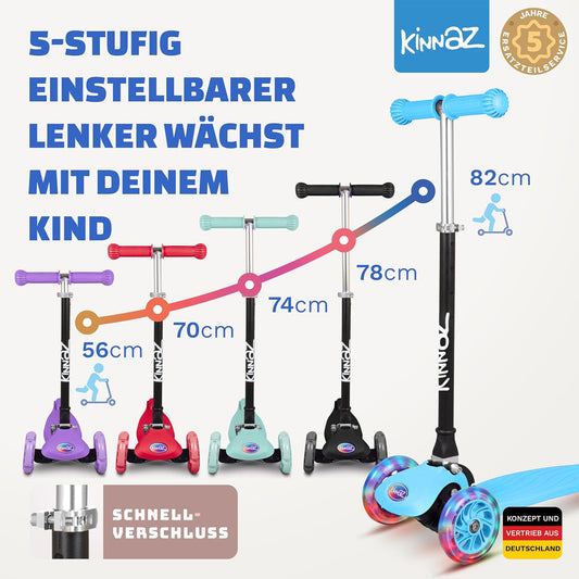 kinnaz ONE, 2 - 6 Jahre, Light Blue, LED Räder
