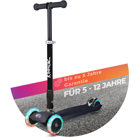 kinnaz Two, Schwarz, ab 5 - 12 Jahre, faltbar, einstellbar, LED Räder