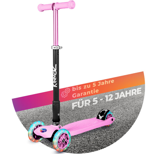 kinnaz Two, pink, ab 5 - 12 Jahre, faltbar, einstellbar, LED Räder