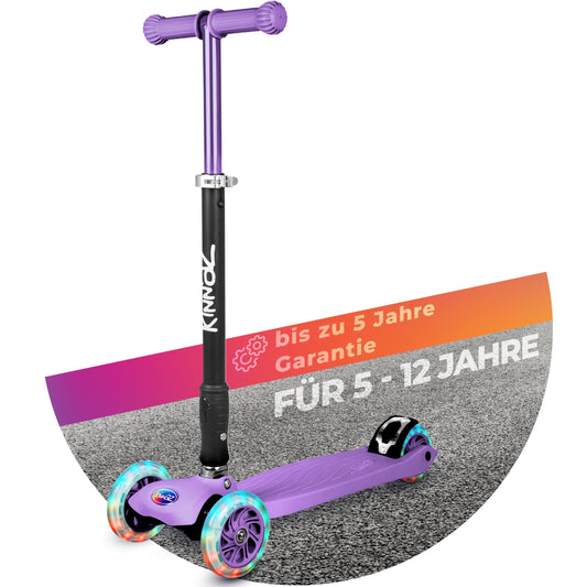 kinnaz Two, Lila, ab 5 - 12 Jahre, faltbar, einstellbar, LED Räder