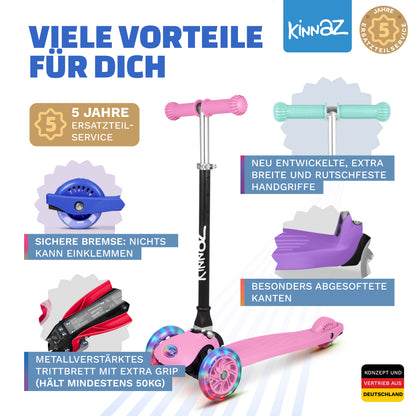 kinnaz ONE, 2 - 6 Jahre, Pink, LED Räder