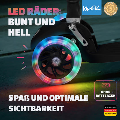 kinnaz ONE, 2 - 6 Jahre, Schwarz, LED Räder
