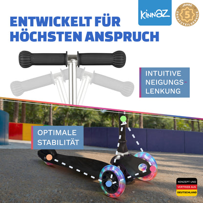 kinnaz ONE, 2 - 6 Jahre, Schwarz, LED Räder
