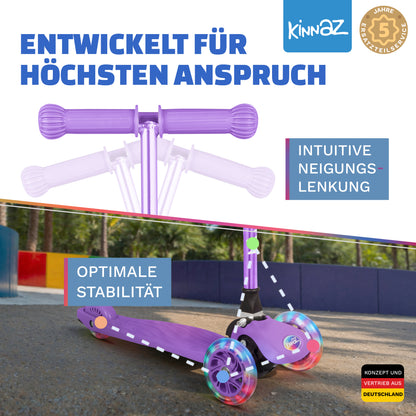 kinnaz ONE, 2 - 6 Jahre, Lila Deluxe, LED Räder