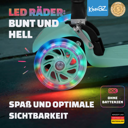 kinnaz ONE, 2 - 6 Jahre, Mint Deluxe, LED Räder