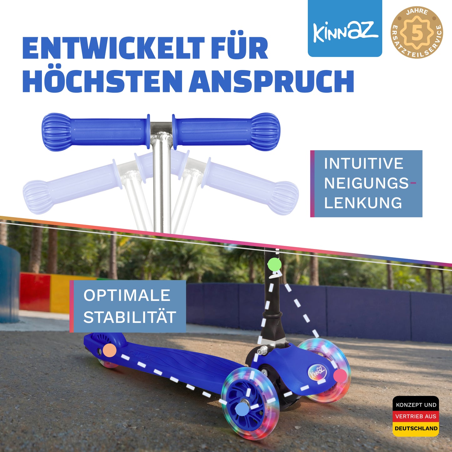 kinnaz ONE, 2 - 6 Jahre, Dunkelblau, LED Räder