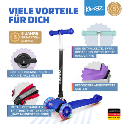 kinnaz ONE, 2 - 6 Jahre, Dunkelblau, LED Räder