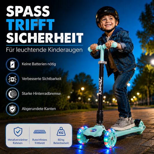 kinnaz Two, Mint, ab 5 - 12 Jahre, faltbar, einstellbar, LED Räder