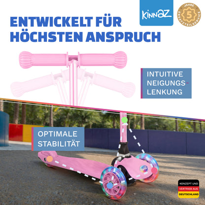 kinnaz ONE, 2 - 6 Jahre, Pink Deluxe, LED Räder
