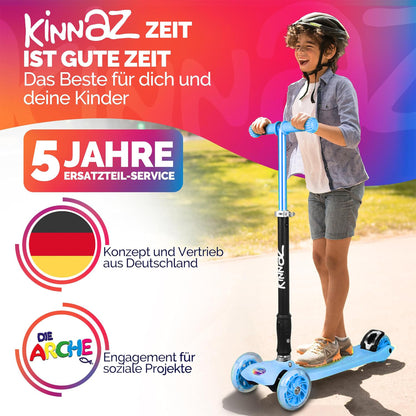 kinnaz Two, Light Blue, ab 5 - 12 Jahre, faltbar, einstellbar, LED Räder