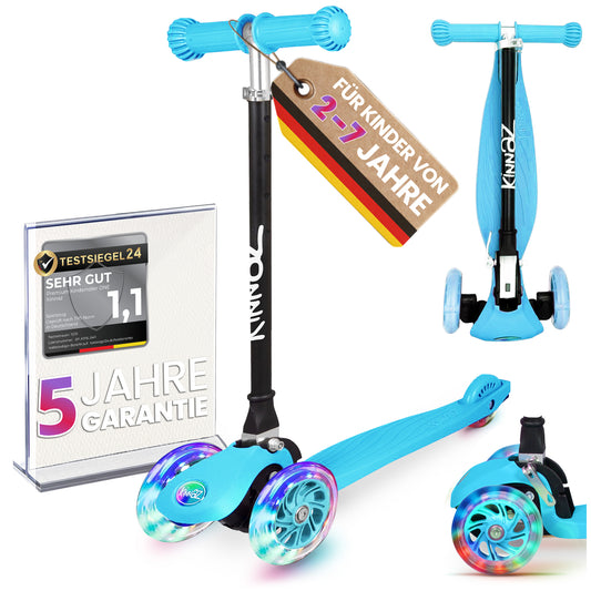 kinnaz ONE, 2 - 6 Jahre, Light Blue, LED Räder