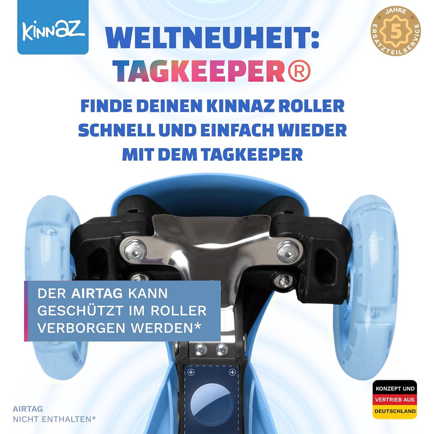kinnaz ONE, 2 - 6 Jahre, Light Blue, LED Räder
