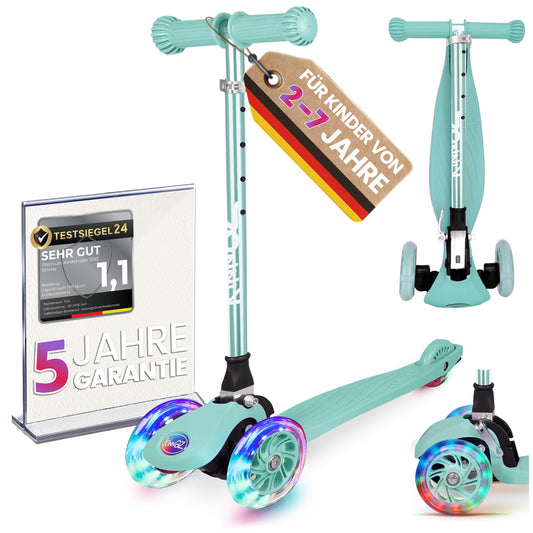 kinnaz ONE, 2 - 6 Jahre, Mint Deluxe, LED Räder