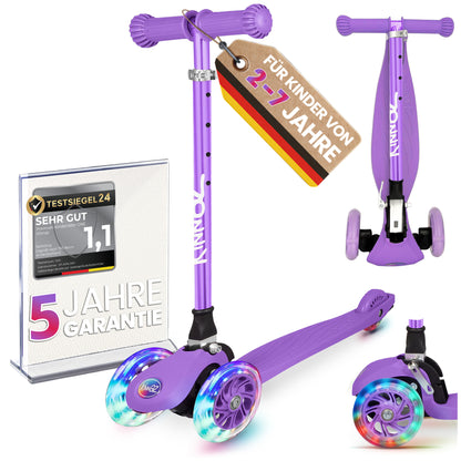 kinnaz ONE, 2 - 6 Jahre, Lila Deluxe, LED Räder